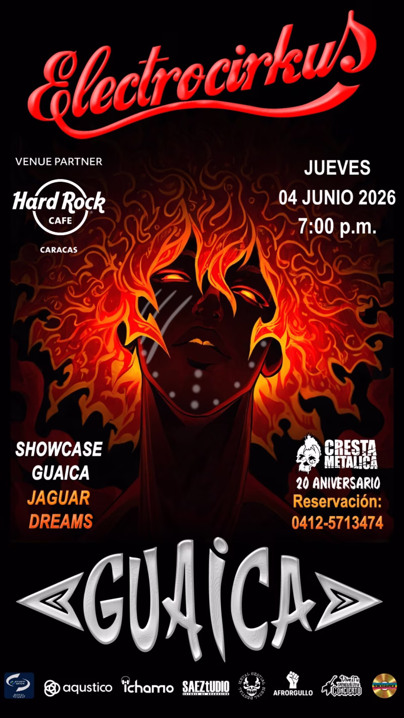 Guaica presenta su nuevo álbum "Jaguar Dreams" y lo celebra en el Hard Rock Cafe Caracas